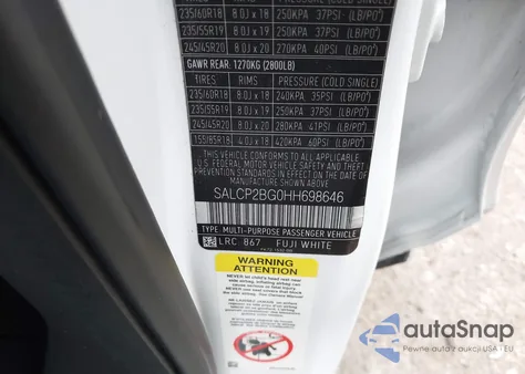 2017 Land Rover Discovery Sport Se from USA, damaged, VIN SALCP2BG0HH698646